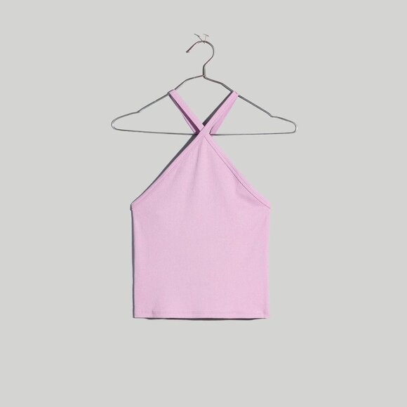 [NWT] Madewell Ribbed Cotton Halter Top in Lilac - Picture 5 of 5
